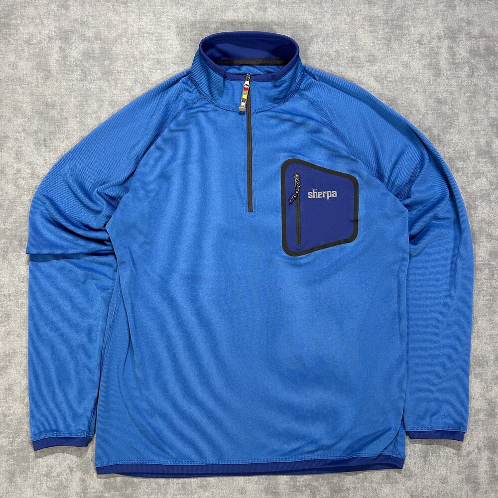 Sherpa Adventure Gear Quarter Zip Base Layer Mens S Blue Performance Hiking